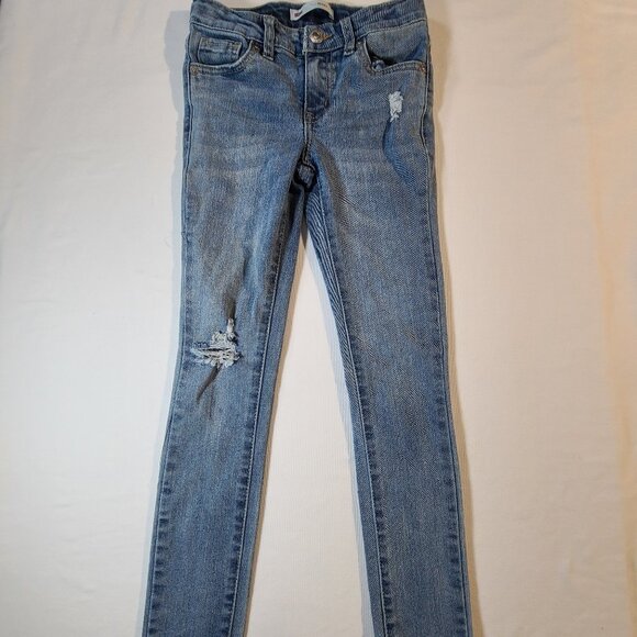 Levi’s 711 Skinny Jeans 8 Slim Distressed Blue Denim Stretch Mid Rise - Picture 1 of 7